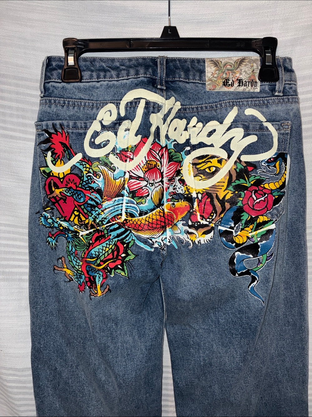 Ed Hardy Women's Wide Leg Tatoo Jeans , Size 26